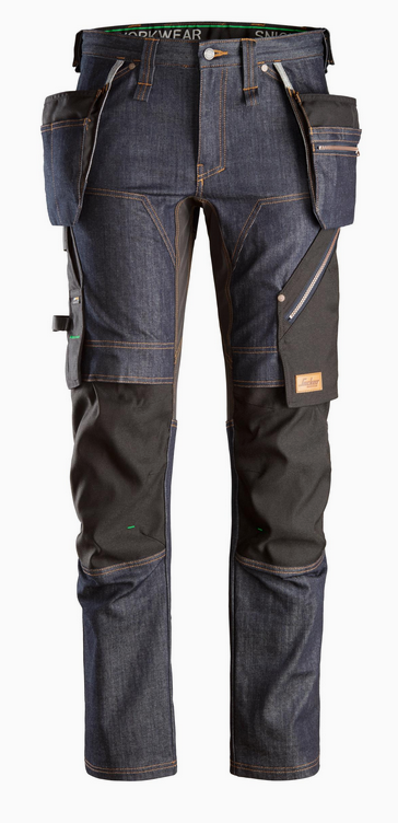 FlexiWork, Pantalon de travail en denim avec poches holster  T46